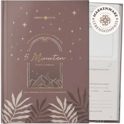 Abbildung von 5 Minuten Achtsamkeitstagebuch “Hazel von Lebenskompass® Tagebuch für mehr Dankbarkeit, Achtsamkeit, Selbstliebe &amp; Motivation Journal deine Persönlichkeitsentwicklung