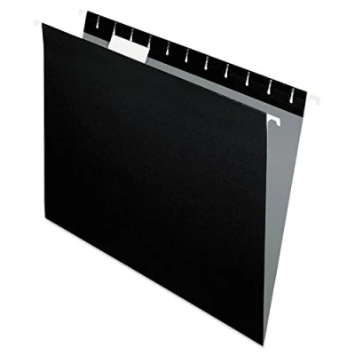 Abbildung von Pendaflex Recycelte Hängemappen, Briefgröße, schwarz, 1/5 Schnitt, 25/BX (81605)