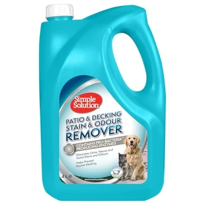 Abbildung von Simple Solution Patio &amp; Decking Pet Stain and Odour Remover Enzymatischer Reiniger mit Pro Bakterien Reinigungskraft 4 Liter