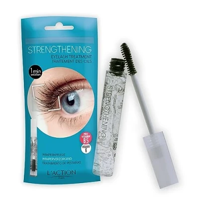Abbildung von L&#039;Action Paris Wimpern stärkende Behandlung, transparente Mascara verlängert und verdickt die Wimpern, stärkendes Provitamin B5 feuchtigkeitsspendendes Vitamin E 10ml