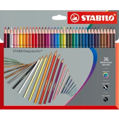 Abbildung von Aquarell Buntstift STABILO aquacolor 36er Pack mit 36 verschiedenen Farben