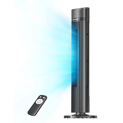 Abbildung von Pelonis Leiser Turmventilator, 40 Zoll 102CM Ventilator mit Fernbedienung, 7m/s Tower Fan Standventilator 90 Oszillation, 15 Std Timer und 3 Geschwindigkeiten, Ventilatoren Kühlung
