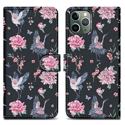 Abbildung von Cadorabo Hülle kompatibel mit Apple iPhone 11 PRO MAX Handyhülle ausim Muster Design Kunst Leder Flip Klappbare Stoßfeste Magnetische [Standfunktion] Case für in Schwarz