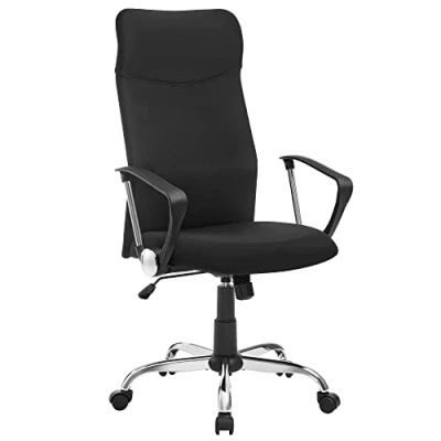 Abbildung von SONGMICS Bürostuhl, ergonomischer Schreibtischstuhl, Drehstuhl, gepolsterter Sitz, höhenverstellbar und neigbar, bis 120 kg belastbar, schwarz OBN034B01