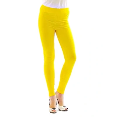Abbildung von YESET Thermo Leggings Leggins Hose lang aus Baumwolle Fleece warm dick weich gelb S