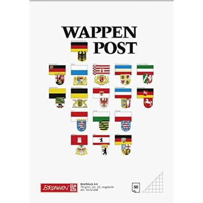 Abbildung von 10 x Brunnen Briefblock Wappen A4 70g/qm kariert 50 Blatt
