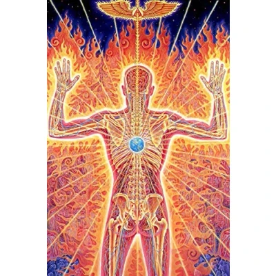 Abbildung von JWJQTLD Leinwanddruck Trippy Alex Gray Abstrakte Wandkunst Leinwand Malerei Poster Und Druckbilder Wohnzimmer Dekoration Wohnkultur, 50X70Cm Ohne Rahmen