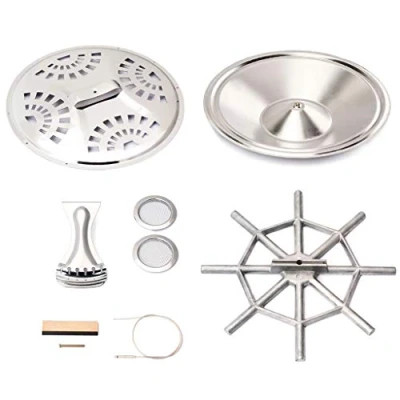 Abbildung von Alnicov Dobro Resonator Gitarre Ersatzteile Kegel Schalllochschirme Saitenhalter Brückensattel für 8er Set