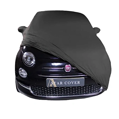 Abbildung von Star Cover Indoor Autoabdeckung kompatibel mit FIAT 500 Spiegeltaschen SUPER Soft Stretch