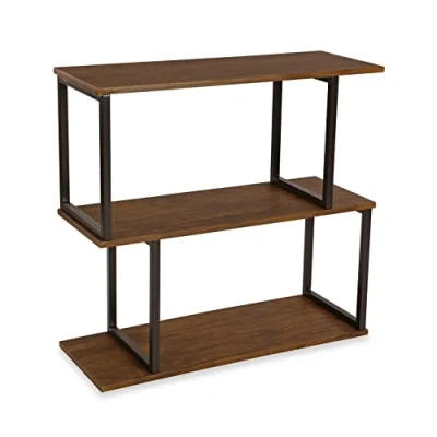 Abbildung von Versa Boston Standregal im industriellen Stil, Bücherregal, Maßnahmen (H x L B) 75 30 80 cm, Holz und Metall, Farbe: Braun Schwarz