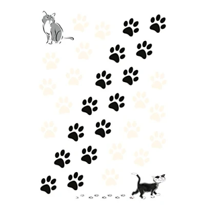 Abbildung von carstyling XXL Aufkleber Katzenpfoten 300 x 200 mm schwarz/weiß