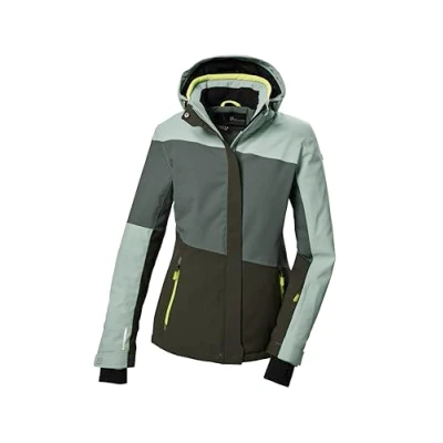 Abbildung von killtec Damen Skijacke/Funktionsjacke mit abzippbarer Kapuze und Schneefang KSW 67 WMN SKI JCKT, grüngrau, 44, 41961 000