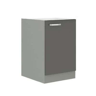 Abbildung von Küchen Preisbombe Unterschrank 40 cm Küche Bianca Grey Grau Hochglanz Küchenzeile Küchenblock