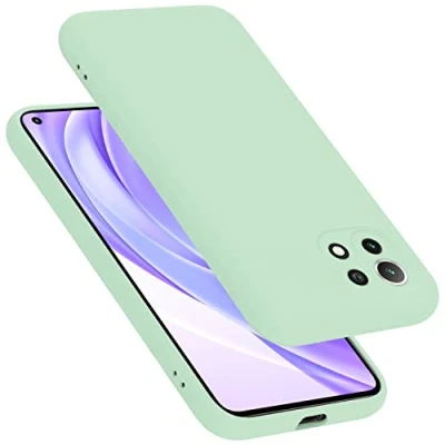 Abbildung von Cadorabo Hülle kompatibel mit Xiaomi Mi 11 LITE (4G / 5G) NE Handyhülle für Case aus flüssigem Silikon dünne TPU Schutzhülle Liquid HELL GRÜN