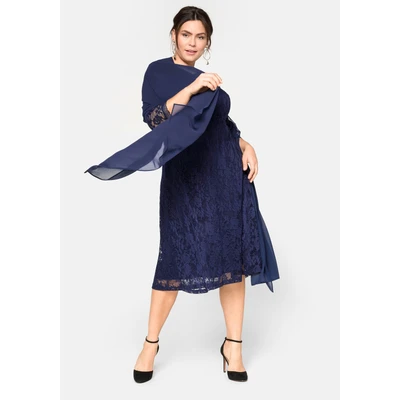 Abbildung von Sheego Stola Cape, Damen, Größe: One Size, Marine