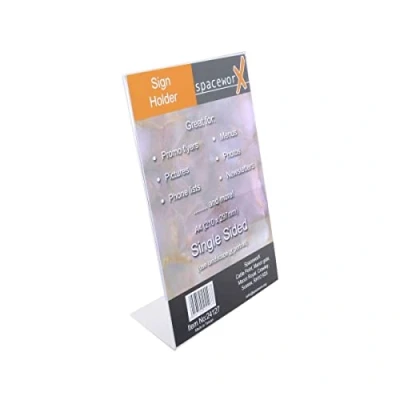 Abbildung von Deflecto Tischaufsteller Classic Image, schräg, A4, Hochformat, 210 x 293 80 mm, glasklar, einseitige Präsentation, Menükartenhalter, Werbeaufsteller