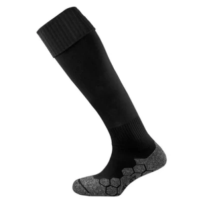 Abbildung von Mitre Herren Division Einfarbige Socke, Ideal Für Fußball, Leicht, Schnell Trocknendes Design, Gepolstert Fußballsocke, Schwarz, Junior 3 UK 6 EU