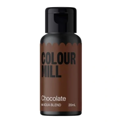 Abbildung von Colour Mill Aqua Blend Chocolate Lebensmittelfarbe auf Wasserbasis Lebensmittel Farbe Sehr Intensiv, Hoch Konzentriert, Vegan 20 ml