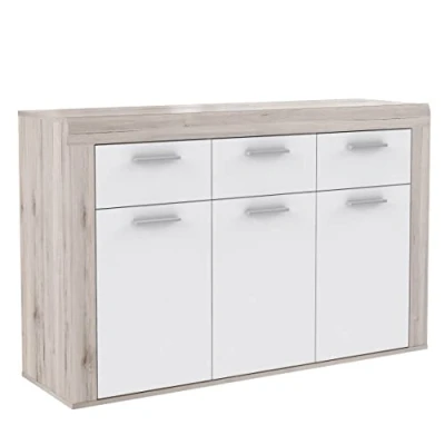 Abbildung von Newroom Kommode Sandeiche Sideboard Modern 135,7x88,3x41,3 cm (BxHxT) Barkommode Highboard [Celia.Two] Wohnzimmer Wohnstube Büro
