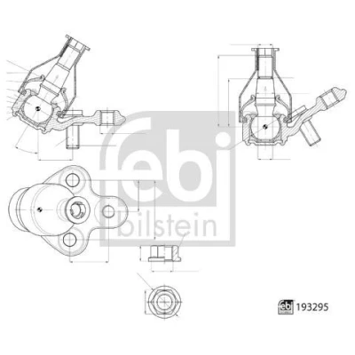 Abbildung von FEBI BILSTEIN 193295 Traggelenk Vorderachse links, rechts mit Kronenmutter für Querlenker TOYOTA: Corolla XII Kombi