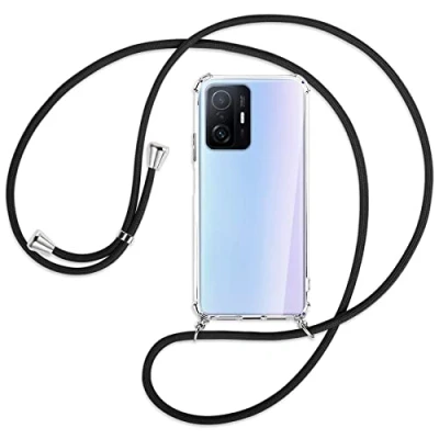 Abbildung von mtb more energy® Handykette kompatibel mit Xiaomi 11T, 11T Pro (6.67&#039;&#039;) schwarz Smartphone Hülle zum Umhängen Anti Shock Full TPU Case