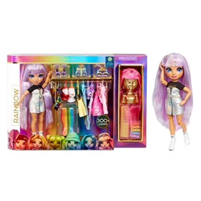Abbildung von Rainbow High 571049 Fashion Studio Exklusive Puppe mit Kleidung, Accessoires &amp; 2 Funkelnden Perücken Schaffen Sie 300+ Looks!