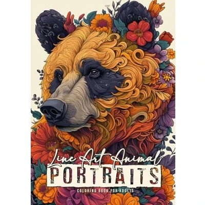 Abbildung von Line Art Tier Portraits Malbuch für Erwachsene: Tiere abstrakte Muster Erwachsene Blumen zentangle Malbuch: ... book (Line Coloring Books, Band 4)