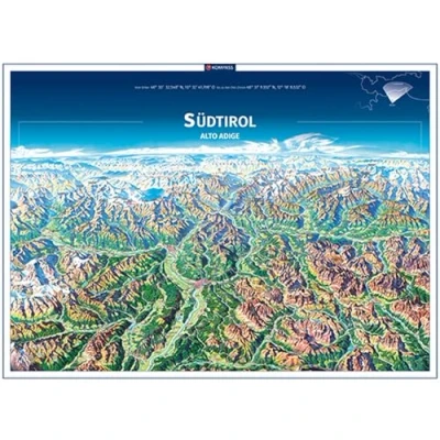 Abbildung von KOMPASS Panorama Poster Südtirol, Alto Adige: Plano in der Rolle