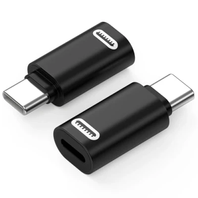 Abbildung von MoKo Lightning Buchse auf USB C Stecker Adapter, 2 Stück Adapter für iPhone 16/15 Pro Max Plus, iPad, Schnell Laden, Nicht Audio/OTG, Schwarz PD