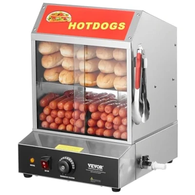 Abbildung von VEVOR Kommerzieller Hot Dog Dampfgarer Brötchenwärmer 27L Elektrisch 2 stufig