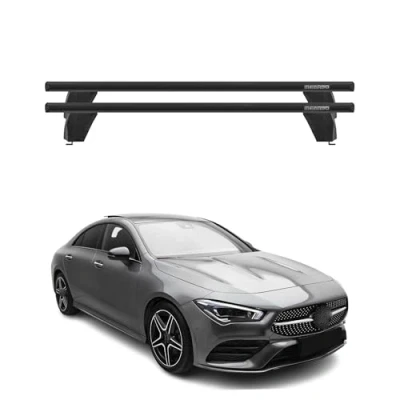 Abbildung von Menabo Dachträger Querträger kompatibel mit Mercedes CLA C118 2019 2024 TÜV Alu Schwarz