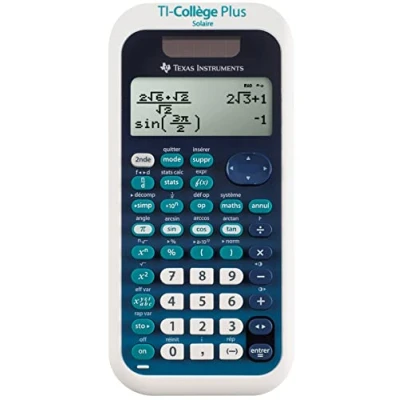 Abbildung von Texas Instruments TI Collège PLUS Solaire wissenschaftlicher Tischrechner, 4 zeilig College Blau/Weiß
