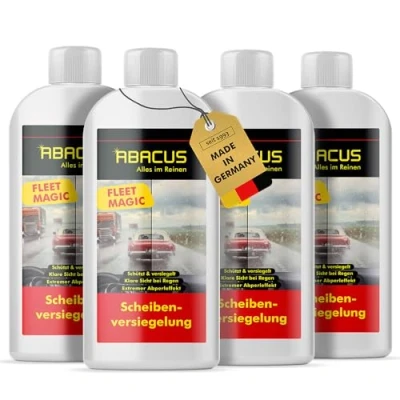 Abbildung von ABACUS Fleet Magic Nanoversiegelung, Glasversiegelung, Lotusversiegelung, Scheibenversiegelung (Regenabweiser mit Abperleffekt, 4x250ml), Deutschlands bekannte Lotuseffekt