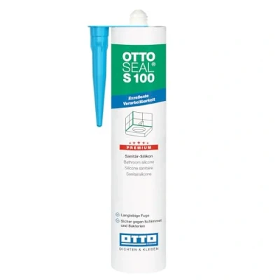 Abbildung von OTTOSEAL S100 Premium Sanitär Silikon 300ml inkl. kör4u Tülle (C1107 Vanillebeige)