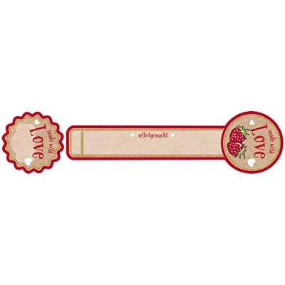 Abbildung von AVERY Zweckform 56880 Frischesiegel (Motiv &quot;Made with Love&quot;, Siegeletiketten, Einmachetiketten, Haushaltsetiketten, Plakettenetiketten) 30 Sticker auf Rolle