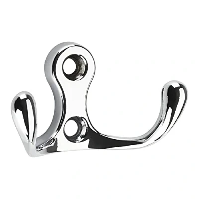 Abbildung von SO TECH® Garderobenhaken 2 fach Kleiderhaken MAREEN 29 x 51 23,5 mm, BA 17 mm (1 St), Metall massiv, Chrom poliert