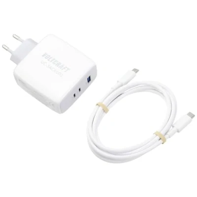 Abbildung von Voltcraft UC 3ACX002 USB Ladegerät 100 W Steckdose, Innenbereich Ausgangsstrom (max.) 5 A 3 x C®, GaN