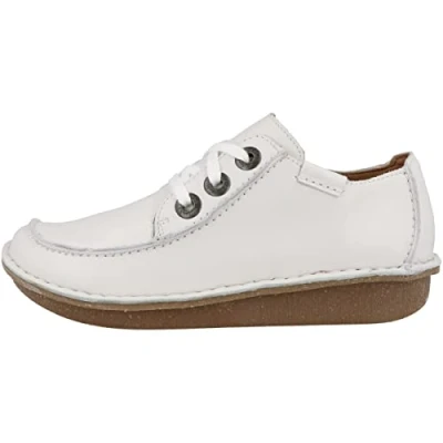Abbildung von Clarks Funny Dream Sportlicher Schnürer White leather, Damen, Größe: 38, leather Leder