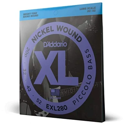 Abbildung von D&#039;Addario E Bass Gitarrensaiten Saiten Bassgitarre Strings Guitar EXL280 Piccolo Bass, 20 52 Long Scale