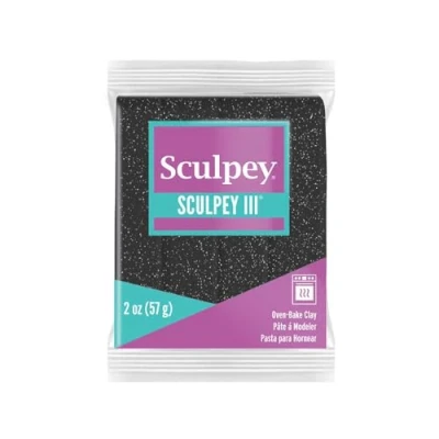 Abbildung von Sculpey III Polymer Clay 2oz Black Glitter
