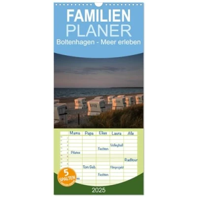 Abbildung von Familienplaner 2025 Boltenhagen Meer erleben mit 5 Spalten (Wandkalender, 21 cm x 45 cm), CALVENDO