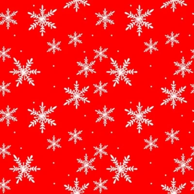 Abbildung von 20 Servietten Weihnachten Weiße Schneekristalle auf rot als Tischdeko. Papierservietten mit Motiv. Auch für Decoupage und Serviettentechnik 33x33cm