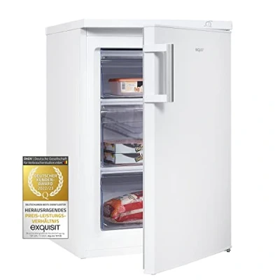 Abbildung von exquisit Gefrierschrank &quot;GS81 H 010D weiss&quot;, 85 cm hoch, 56 breit, Liter Nutzinhalt, Flexibler Türanschlag, 4 Sterne Gefrieren