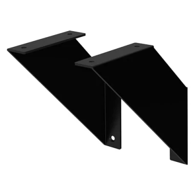 Abbildung von ML Design 2 Stück Regalhalterung 20 cm, Schwarz, Metall, Dreieckige Regalhalterungen, Schwebende Regalwinkel, Wandmontage, 90 Wandhalterung, Regalträger Wandregal Wandkonsole Hängeregal Regalstütze