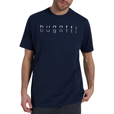 Abbildung von bugatti Nachtwäsche Shirt, Herren, Größe: 52, Blau dunkel uni