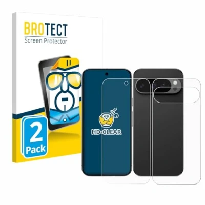Abbildung von BROTECT (2 Stück Schutzfolie für Google Pixel 9 Pro (Display+Rückseite) Displayschutz Folie Ultra Klar