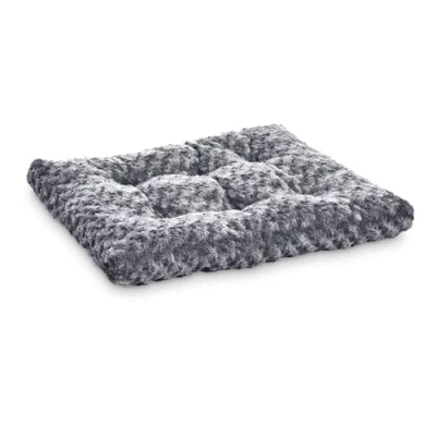 Abbildung von Amazon Basics Maschinenwaschbar Hund Haustierbett Polyester, graue Wirbel, L 117 x B 74 H 10 cm