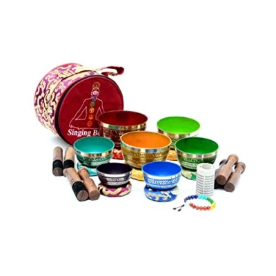 Abbildung von THE NEPAL 7 Chakra Healing Klangschalen Set tibetische von sieben