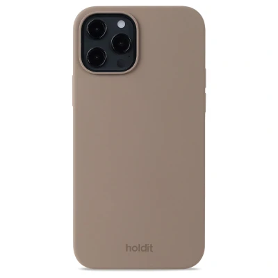 Abbildung von Apple iPhone 12 Hülle Silikon Holdit Hard Case/Backcover Handyhülle Braun