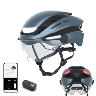 Abbildung von Lumos Ultra E Bike Smart Helm NTA 8776 Zertifiziert LED Front &amp; Rücklichter Einziehbares Visier App Steuerung Für Bike, Scooter, Radfahren Erwachsene, Männer, Frauen
